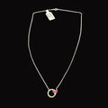 Collar "Eternal Butterfly" en Plata Ley .925 con Círculo de Cristales y Detalle en Magenta