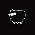 Pulsera Infinity Love en Plata Ley .925 con Cristal Azul Zafiro